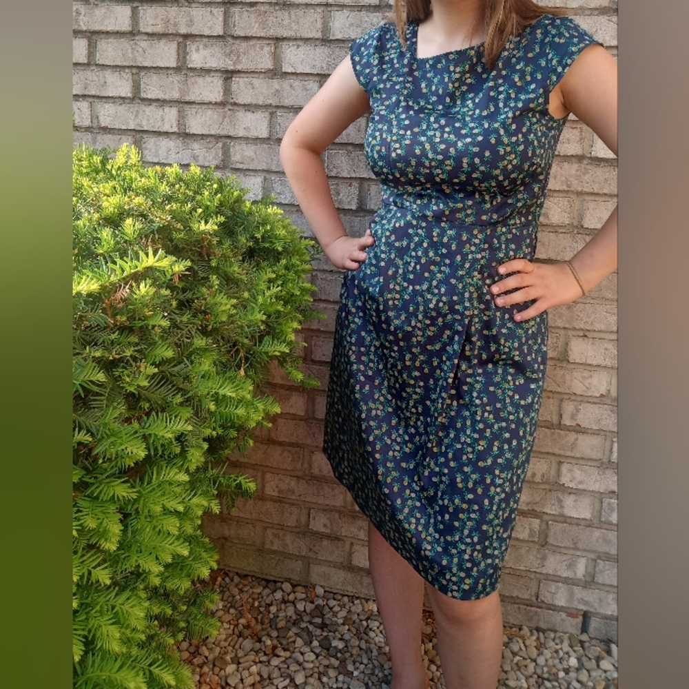 Retro pineapple print dress by The Savile Row Company novelty print